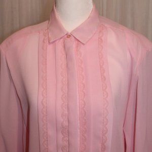 Notations Pink Button Down Blouse